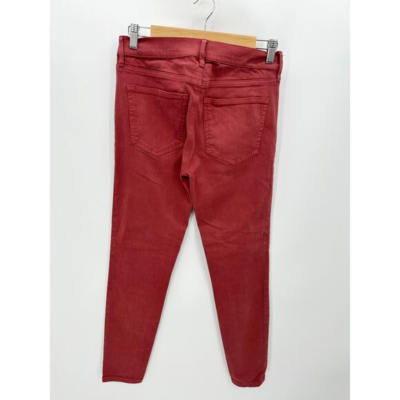 Ann Taylor Performance Red Cotton Blend Stretch Skinny Jeans Women's Size 2 - Picture 2 of 8